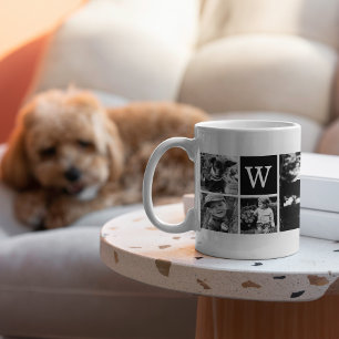 5-foto sjabloon gepersonaliseerd monogram koffiemok