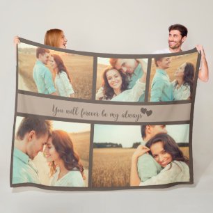 5 Foto Verloving Weddenschap Love Quote Forever Fleece Deken