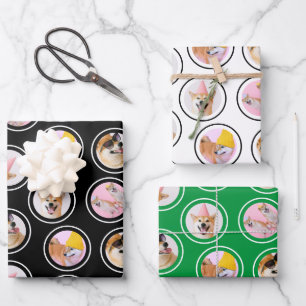5 Foto willekeurig verspreid patroon gepersonalise Inpakpapier Vel