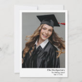 5 Foto Zwarte & Witte Afstuderen Uitnodiging (Voorkant)