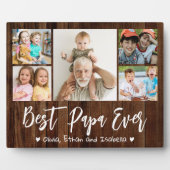 5 Fotocollage Beste Papa Ooit Grootkinderen Hout Fotoplaat (Voorkant)