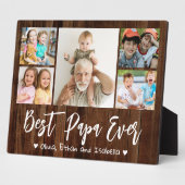 5 Fotocollage Beste Papa Ooit Grootkinderen Hout Fotoplaat (Zijkant)
