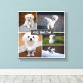 5 Fotocollage Custom Named Grey Canvas Print. Afdruk (Insitu (Houten vloer))