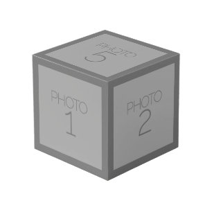 5 Fotocollage met Solid Charcoal Grey Border Kubus