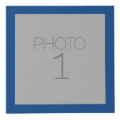 5 Fotocollage met Solid Royal Blue Border Kubus (Voorkant)
