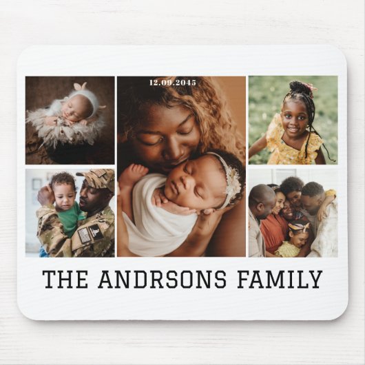 5 fotocollage Mousepad Muismat (Voorkant)