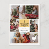 5 Fotocollage Vrolijke Kerstmis Script Groet Feestdagenkaart (Voorkant)