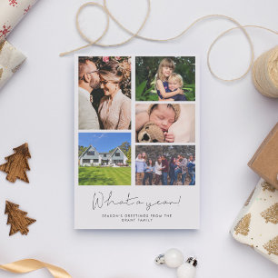 5 Fotocollage Wat een jaar in Review Family Feestdagenkaart