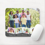 5 Fotocollage Zigzag Fotostrip en aangepaste tekst Muismat (Met muis)