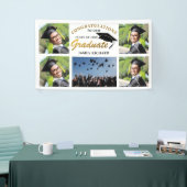 5 Fotocollage Zwart en Goud Afstuderen 2025 Spandoek (Beurs)