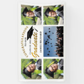 5 Fotocollage Zwart en Goud Afstuderen 2025 Spandoek (Verticaal)