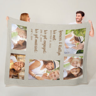 5 Fotoparen Met geëngageerde gehuwden Fleece Deken