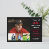 5 Foto's Collage - 3x5 Afstuderen Aankondiging (Staand voorkant)