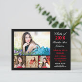 5 Foto's Collage - 3x5 Afstuderen Aankondiging (Staand voorkant)