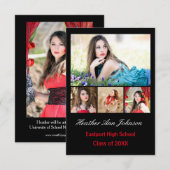 5 Foto's Collage Verticaal - 3x5 Afstudeerder Aank Kaart (Voorkant / Achterkant)