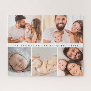 5 Foto's Galerij Familie Collage Gepersonaliseerd Legpuzzel
