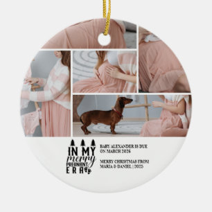 5 Foto's in mijn gelukkige zwangerschapstijd Kerst Keramisch Ornament