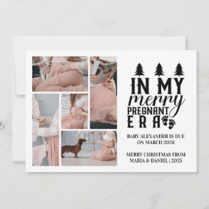 5 foto's in mijn vrolijke zwangere tijdperk Kerstm Feestdagenkaart