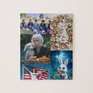 5 foto's personaliseren puzzel, collage foto legpuzzel