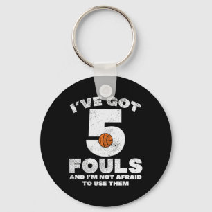 5 Fouls Niet Bang Basketbal Fun Baller Speler Me Sleutelhanger