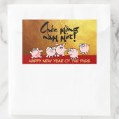 5 Funny Cartoon Comics Vietnamees varkensjaar 2019 Rechthoekige Sticker (Tas)