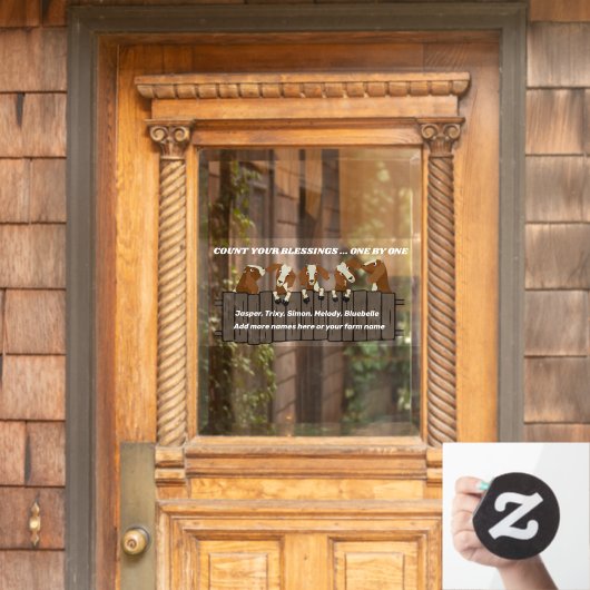 5 Geitten op Rustic Wood Omheining Tel je zegening Raamsticker (Huis Deur)