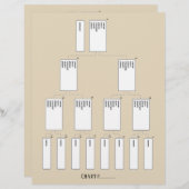 5 Generation Genealogie Pedigree Paper Sheet (Voorkant / Achterkant)