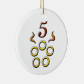 5 Golden Rings Keramisch Ornament (Rechts)