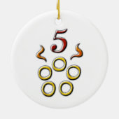 5 Golden Rings Keramisch Ornament (Achterkant)