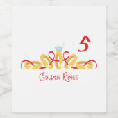 5 Golden Rings Wijn Etiket (Enkel label)