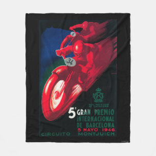 5 Gran Premio Internat'l Motorcycle Poster Fleece Deken