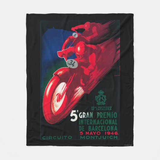 5 Gran Premio Internat'l Motorcycle Poster Fleece Deken (Voorkant)