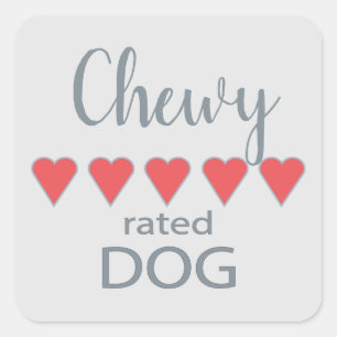 5 Hart gewaardeerde Hond Vierkante Sticker