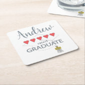 5 Hartbeoordeling Afstuderen Vierkante Kartonnen Onderzetter (Schuin)