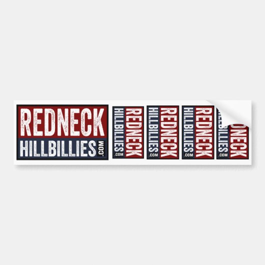 5-in-1-roodhals Hillbillies dot com bumper sticker (Voorkant)