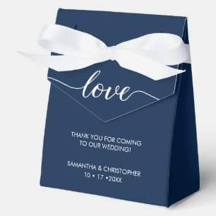 5 inch Eenvoudig & Elegant Liefde Trouwen Navy Blu Bedankdoosjes