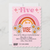 5 is een vibe verjaardag kaart (Voorkant)