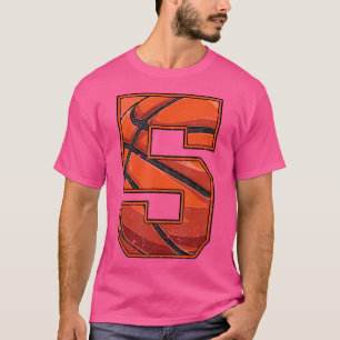 5 jaar Basketball 5th Birthday Boy Girl T-shirt