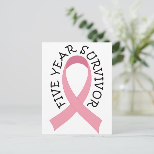 5 jaar borstkanker overlevende Briefkaart (Staand voorkant)