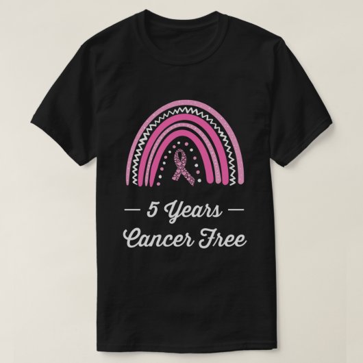 5 jaar Breast Cancer Free Survivor Long Hoeve T-shirt (Design voorkant)