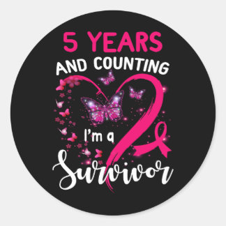5 jaar en het tellen van een overlevende 5 jaar ka ronde sticker
