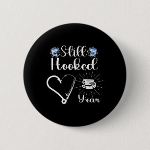 5 Jaar Getrouwd - Vissers Koppel - 5e Huwelijksver Ronde Button 5,7 Cm