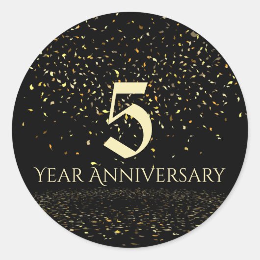 5 jaar Jubileum envelopzegel Ronde Sticker (Voorkant)