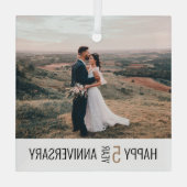 5 jaar Jubileum Photo Keepomwille Cadeft Glas Ornament (Achterkant)