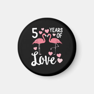 5 jaar Love Flamingo Matching Jubileum Magneet