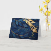 5 Jaar Medewerker Jubileum Blue Botanicals CUSTOM Kaart (Gele Bloem)
