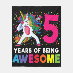 5 jaar na geboorte abbing Unicorn Party Gift 5 jaa Fleece Deken