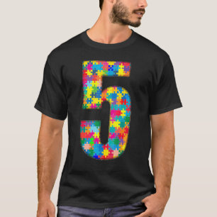 5 Jaar Oud 6e Verjaardag Autisme Voor Jongen Meisj T-shirt