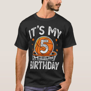 5 Jaar Oud Basketbal Sport 5e Verjaardag Jongen jo T-shirt