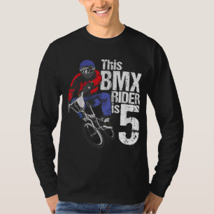 5 Jaar Oud BMX Verjaardagsfeest Jongens Dirt Bike T-shirt